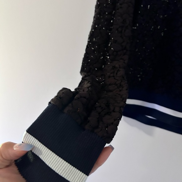 ZARA WOMAN • Black Long Sleeve Lace Top • sz S - Picture 3 of 10